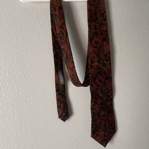 Coach Paisley Tie in Deep Red and Black